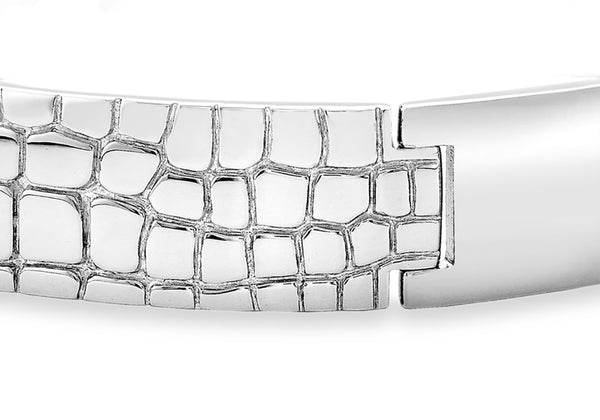 Hoxton London Men's Sterling Silver Wild roodile Pattern Bracelet