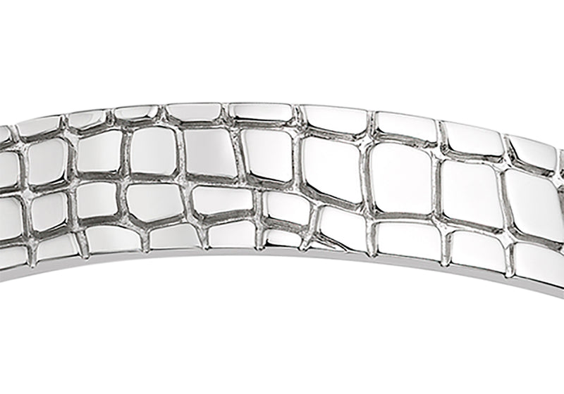 Hoxton London Men's Sterling Silver Wild roodile Pattern uff Bangle