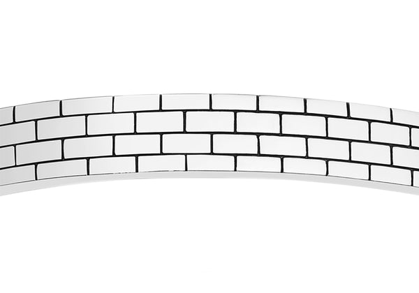 Hoxton London Men's Sterling Silver Brick Pattern Bangle