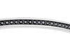 Hoxton London Men's Sterling Silver Black Sapphire Set Bangle