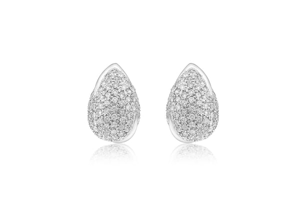18ct White Gold 1.17ct Diamond Teardrop Earrings