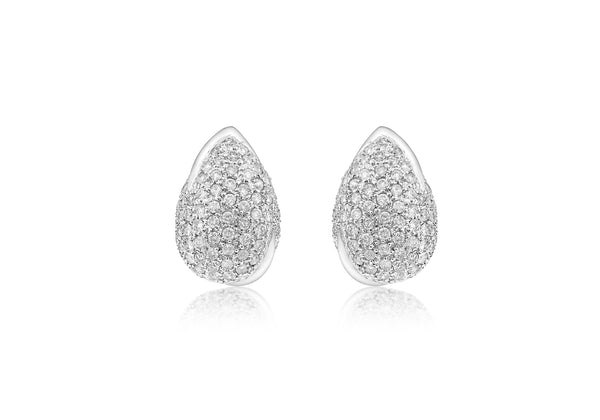 18ct White Gold 1.17ct Diamond Teardrop Earrings