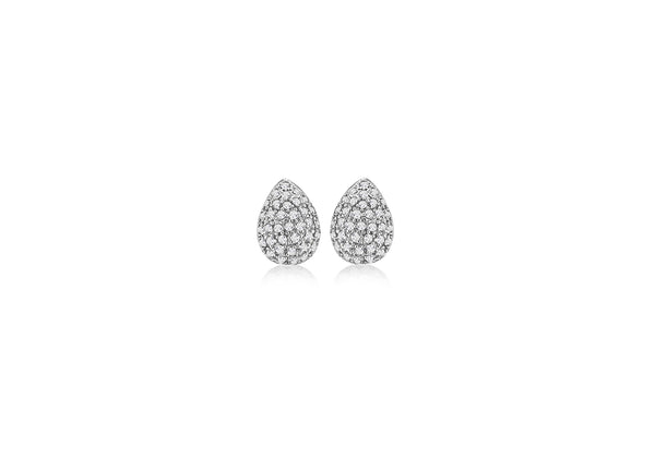 Teardrop Stud Earrings 18ct White Gold