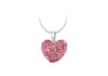 Sterling Silver Crystal Puff Heart Pendant