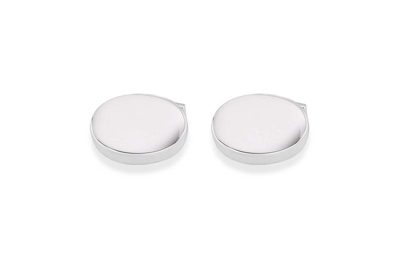 Hoxton London Men's Sterling Silver Plain Oval Cufflinks