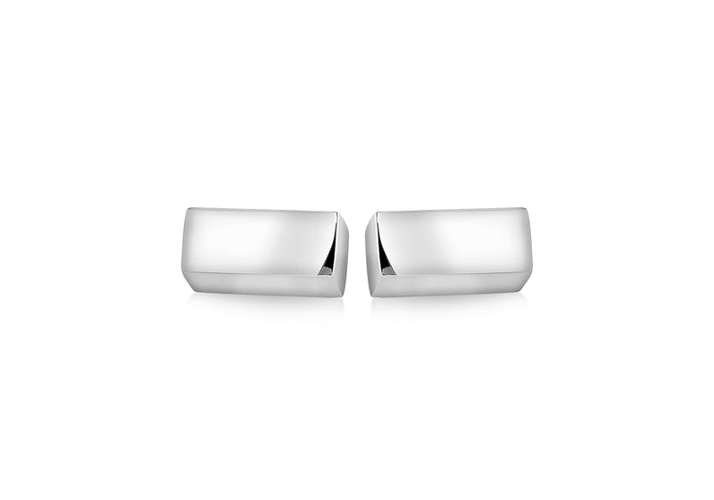 Hoxton London Men's Sterling Silver Retangle Blok Cufflinks