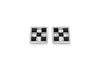 Hoxton London Men's Sterling Silver Black and White Crystal hequerboard Square Cufflinks
