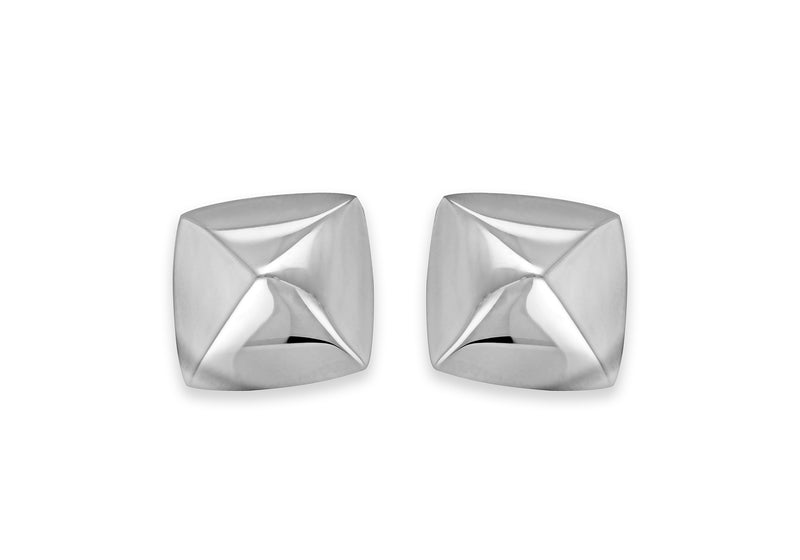 Hoxton London Men's Sterling Silver Square Pyramid Cufflinks