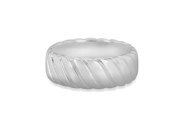 Hoxton London Men's Sterling Silver Twist Ring