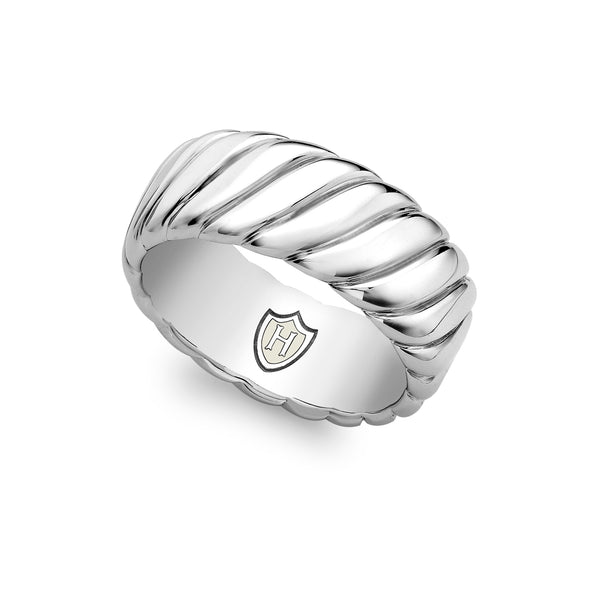 Hoxton London Men's Sterling Silver Twist Ring