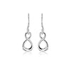Figure Of Eight Drop Earrings Hand-Set With A Diamond Accent