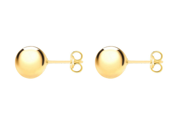 9ct Yellow Gold 12mm Ball Stud Earrings