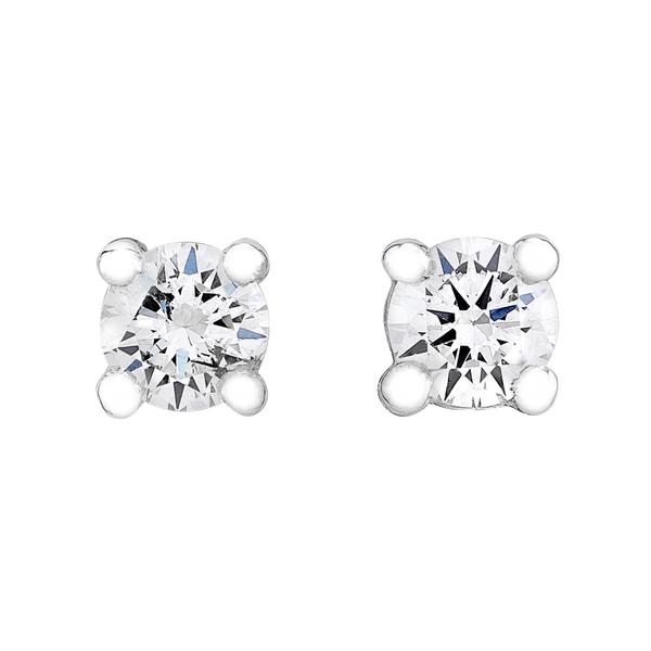 9ct White Gold 0.50ct Diamond Solitaire 4mm Stud Earrings