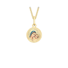 9ct Yellow Gold Madonna & Child Round Satin Pendant