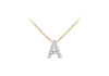 9ct Two-Tone Gold 00.5ct Diamond Initials Pendant Necklace