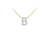 9ct Two-Tone Gold 00.5ct Diamond Initials Pendant Necklace
