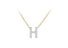 9ct Two-Tone Gold 00.5ct Diamond Initials Pendant Necklace