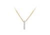 9ct Two-Tone Gold 00.5ct Diamond Initials Pendant Necklace