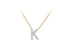 9ct Two-Tone Gold 00.5ct Diamond Initials Pendant Necklace