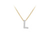 9ct Two-Tone Gold 00.5ct Diamond Initials Pendant Necklace