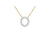 9ct Two-Tone Gold 00.5ct Diamond Initials Pendant Necklace