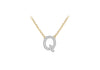 9ct Two-Tone Gold 00.5ct Diamond Initials Pendant Necklace