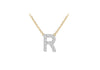 9ct Two-Tone Gold 00.5ct Diamond Initials Pendant Necklace
