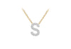 9ct Two-Tone Gold 00.5ct Diamond Initials Pendant Necklace