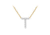 9ct Two-Tone Gold 00.5ct Diamond Initials Pendant Necklace