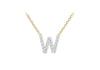 9ct Two-Tone Gold 00.5ct Diamond Initials Pendant Necklace