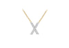 9ct Two-Tone Gold 00.5ct Diamond Initials Pendant Necklace