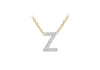 9ct Two-Tone Gold 00.5ct Diamond Initials Pendant Necklace