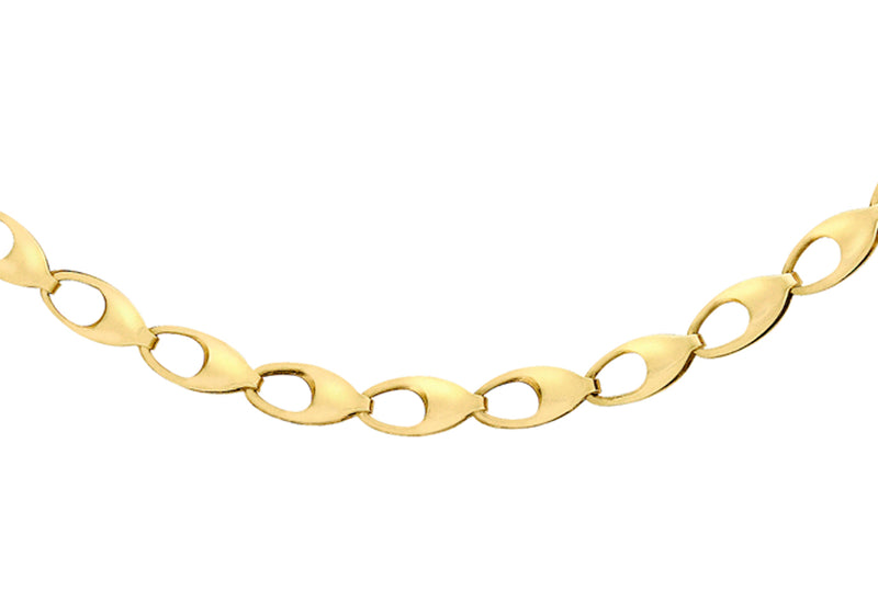 9ct Yellow Gold Oval Link Chain 46m/18"9