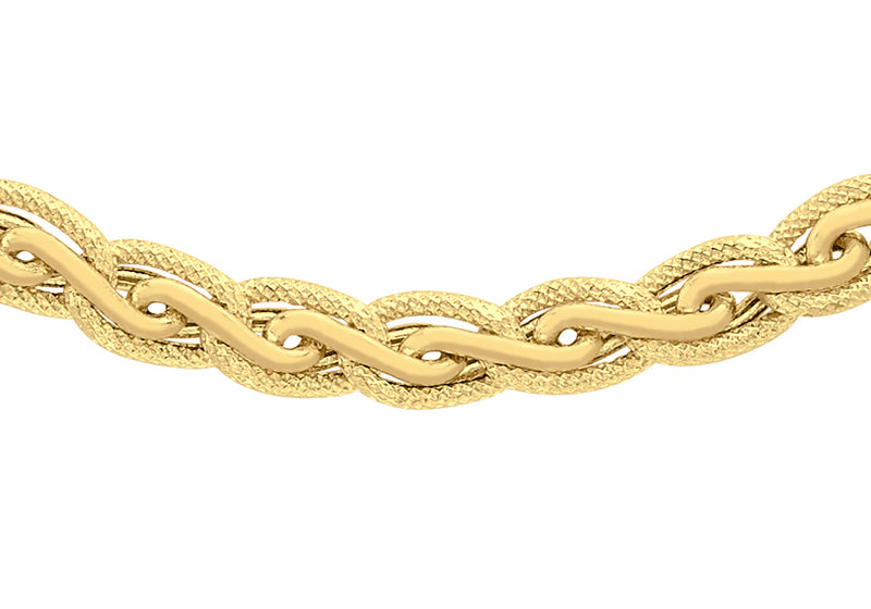 9ct Yellow Gold Large Diamond Cut and Polished Spiga Chain Necklace 