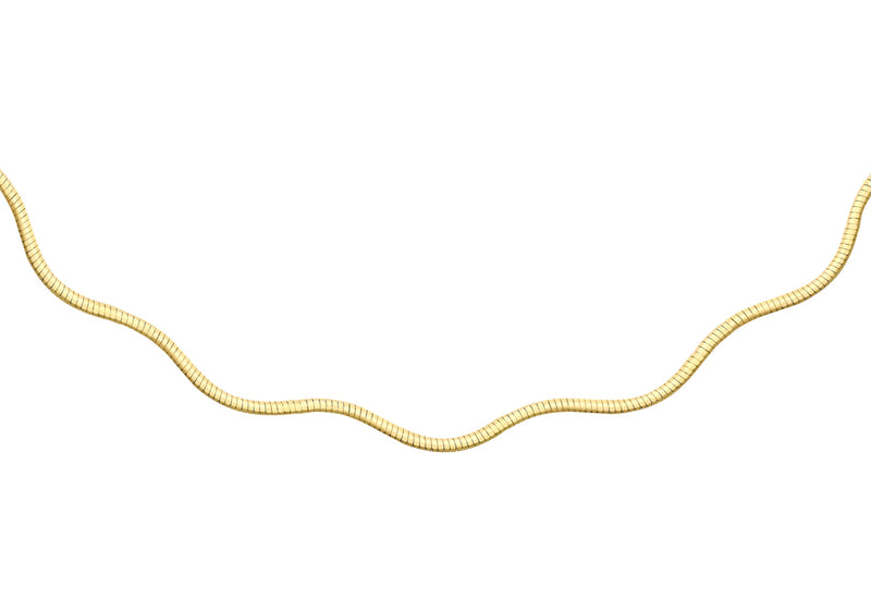 9ct Yellow Gold Flat Wave Omega Chain
