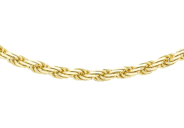 9ct Yellow Gold 50 Diamond Cut Rope Chain
