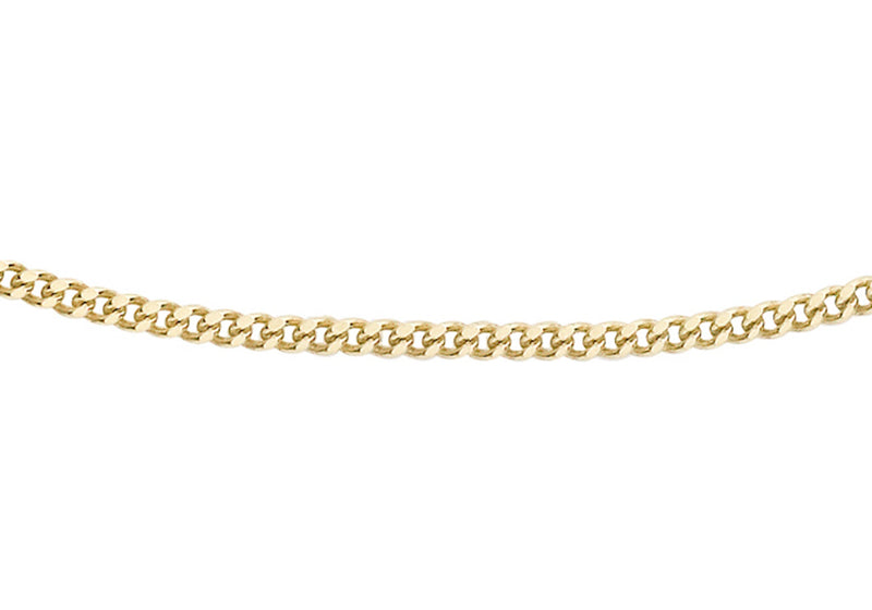 9ct Yellow Gold 20 Diamond Cut Curb Chain