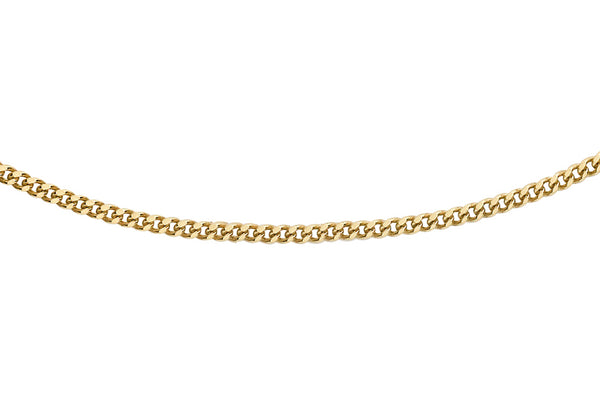 9ct Yellow Gold 25 Diamond Cut Curb Chain