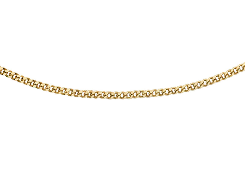 9ct Yellow Gold 25 Diamond Cut Curb Chain