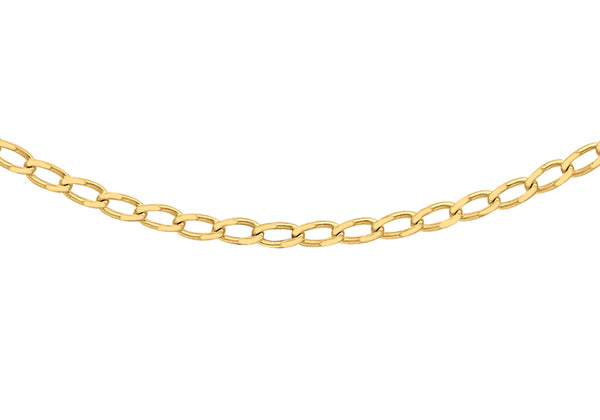 9ct Yellow Gold 30 Open Curb Chain 41m/16"9