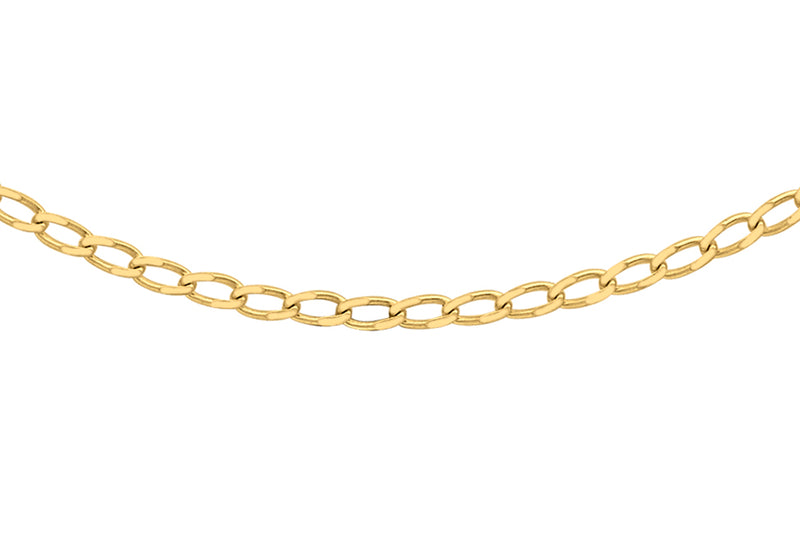 9ct Yellow Gold 30 Open Curb Chain 41m/16"9