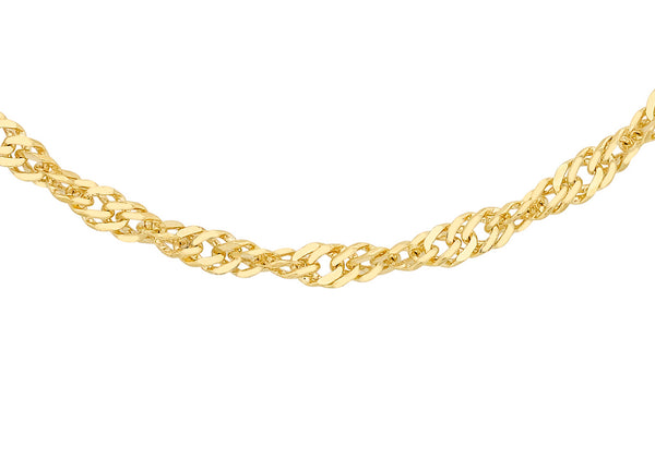 9ct Yellow Gold 50 Diamond Cut Twist Curb Chain 41m/16"9