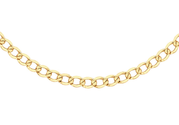 9ct Yellow Gold 100 Diamond Cut Flat Curb Chain 41m/16"9