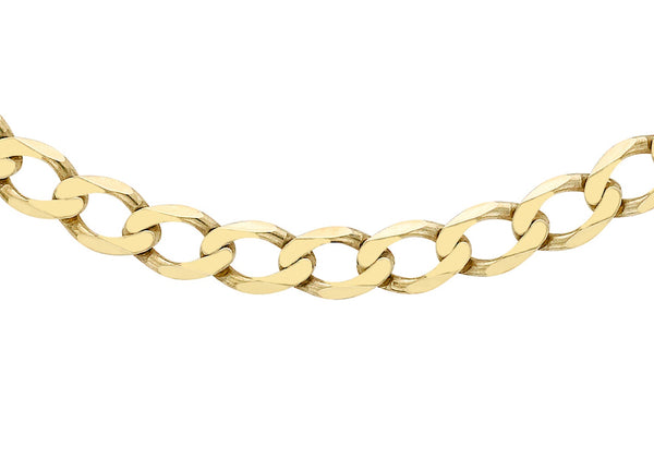 9ct Yellow Gold 120 Diamond Cut Flat Curb Chain