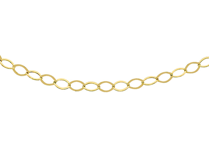 9ct Yellow Gold 30 Diamond Cut Trace Chain 41m/16"9