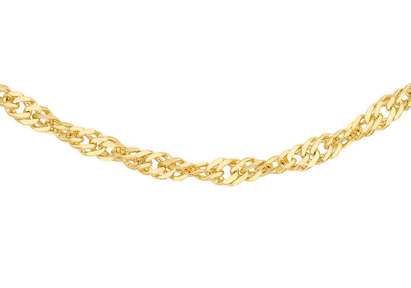9ct Yellow Gold 16 Diamond Cut Twist Curb Chain 41m/16"9