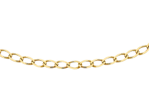 9ct Yellow Gold 50 Diamond Cut Flat Curb Chain 41m/16"9
