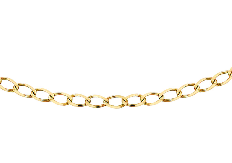 9ct Yellow Gold 50 Diamond Cut Flat Curb Chain 41m/16"9