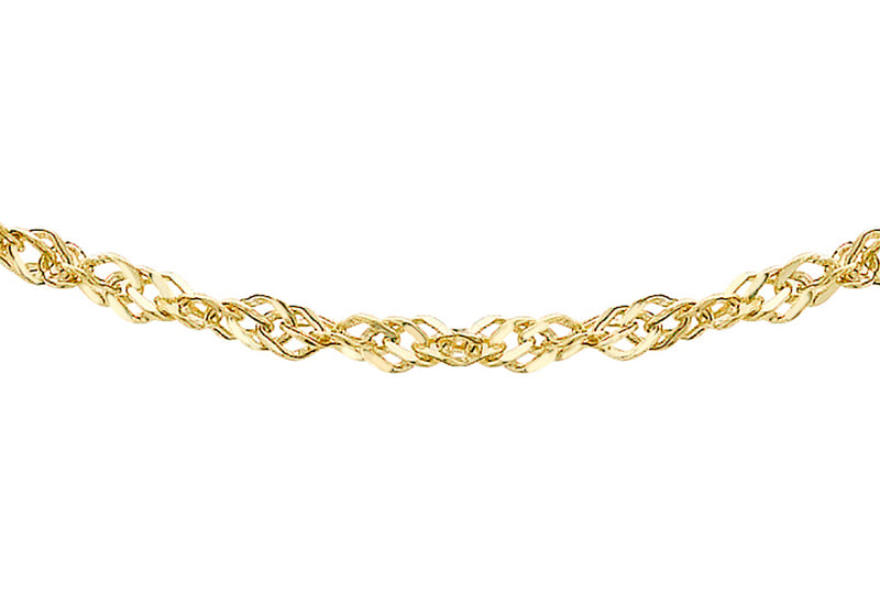 9ct Yellow Gold 35 Diamond Cut Sing Curb Chain 46m/18"9