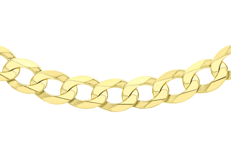 9ct Yellow Gold 150 Diamond Cut Flat Curb Chain